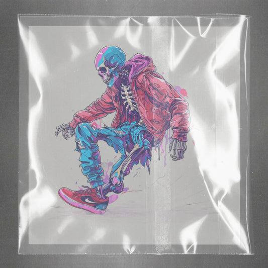 Skeleton Swag Street Art Ready to Press Film Peel Main Plastic Cover