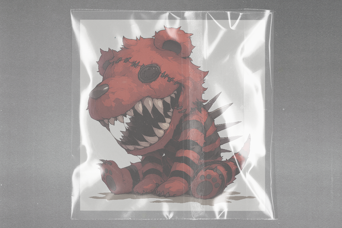 Fierce Plush Monster Ready to Press Film Peel Main Plastic Cover