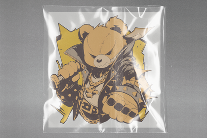 Punk Bear Rebellion Ready to Press Film Peel Main Plastic Cover