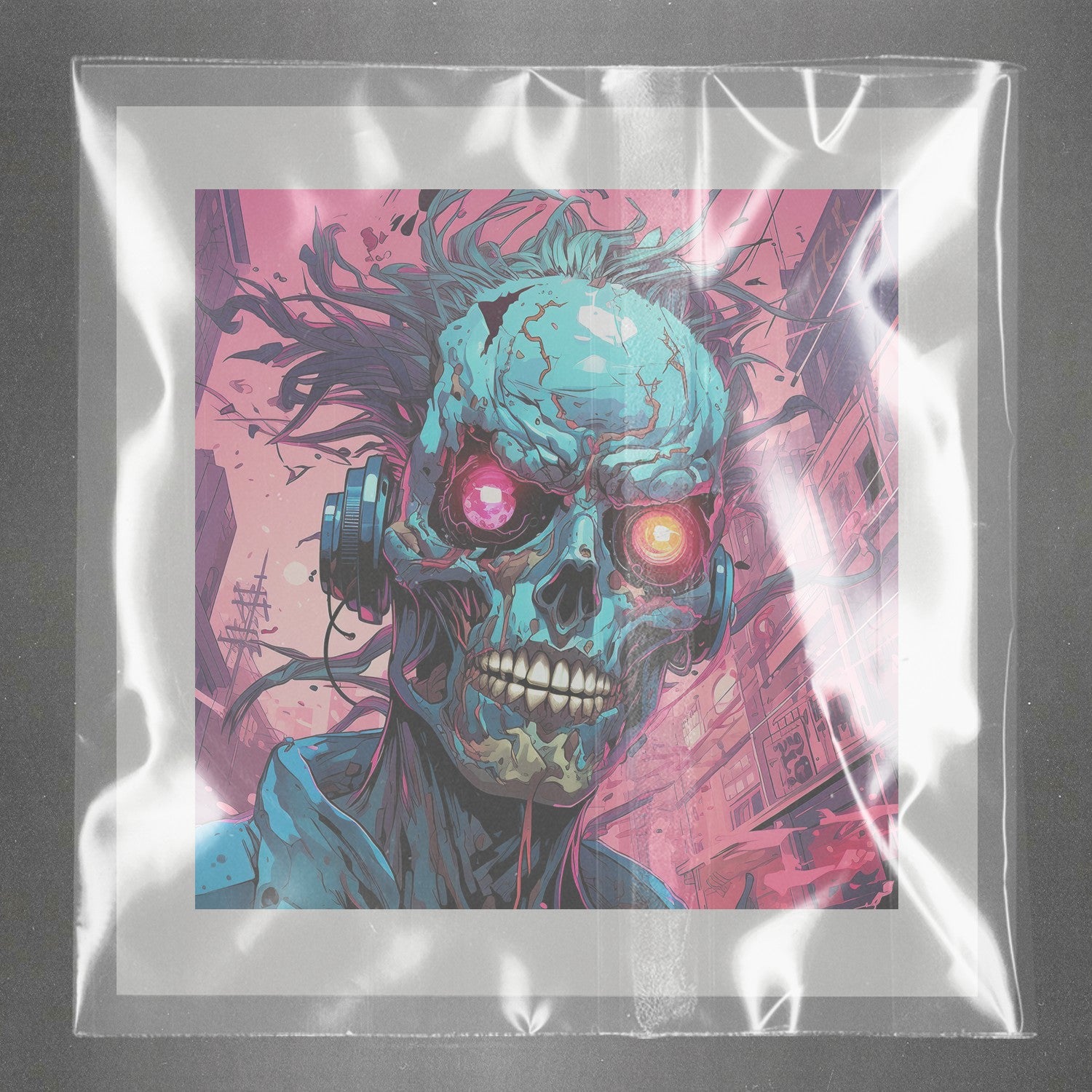 Cyberpunk Zombie Beats Ready to Press Film Peel Main Plastic Cover