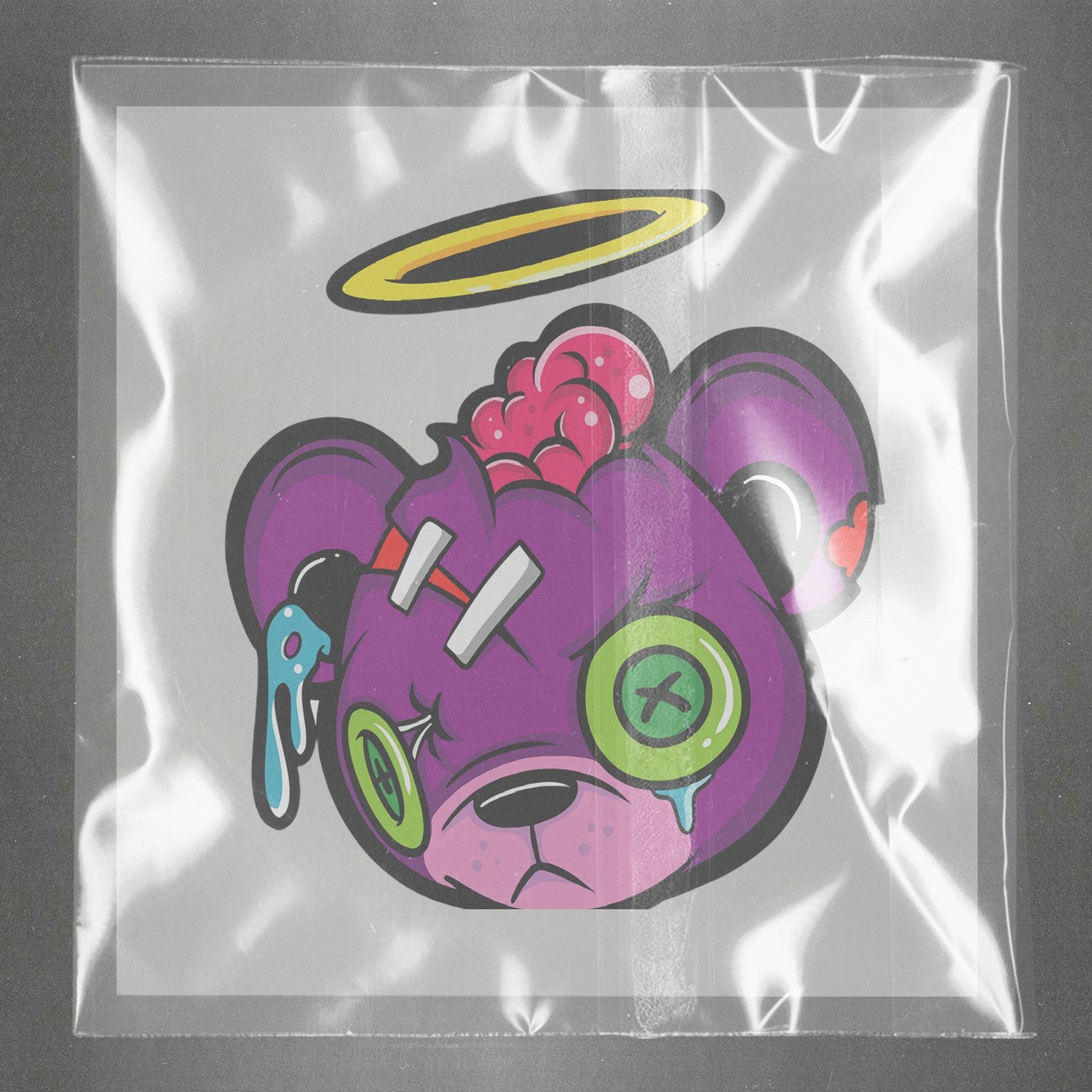 Purple Pop Teddy Epiphany Ready to Press Film Peel Main Plastic Cover