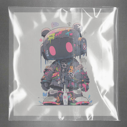 Graffiti Teddy Cyborg Ready to Press Film Peel Main Plastic Cover