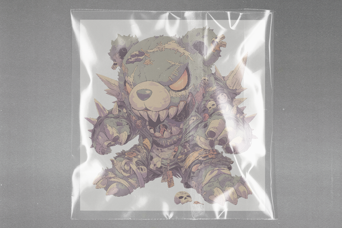 Menacing Manga Bear Ready to Press Film Peel Main Plastic Cover