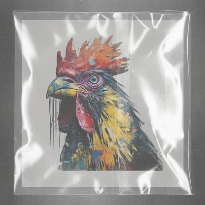 Vibrant Rooster Revelry Ready to Press Film Peel Main Plastic Cover