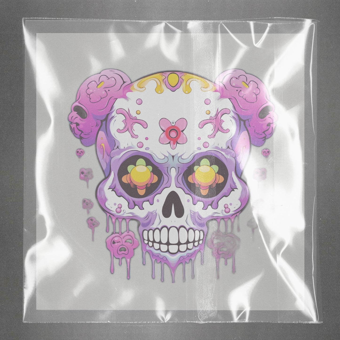 Gothic Pop Skull Fusion Ready to Press Film Peel Main Plastic Cover