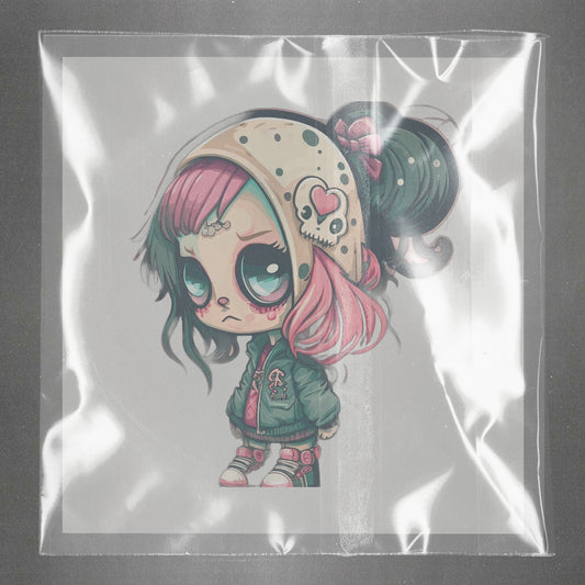 Gothic Chibi Charm Ready to Press Film Peel Main Plastic Cover