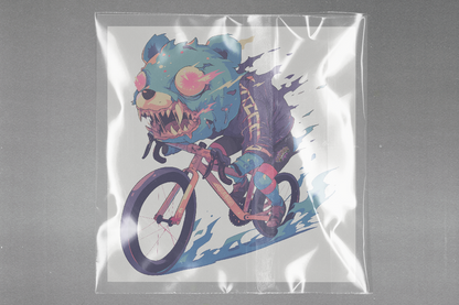 Zombie Bear Cyclist Ready to Press Film Peel Main Plastic Cover