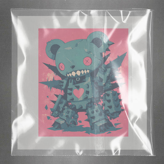 Cybernetic Heart Bear Ready to Press Film Peel Main Plastic Cover