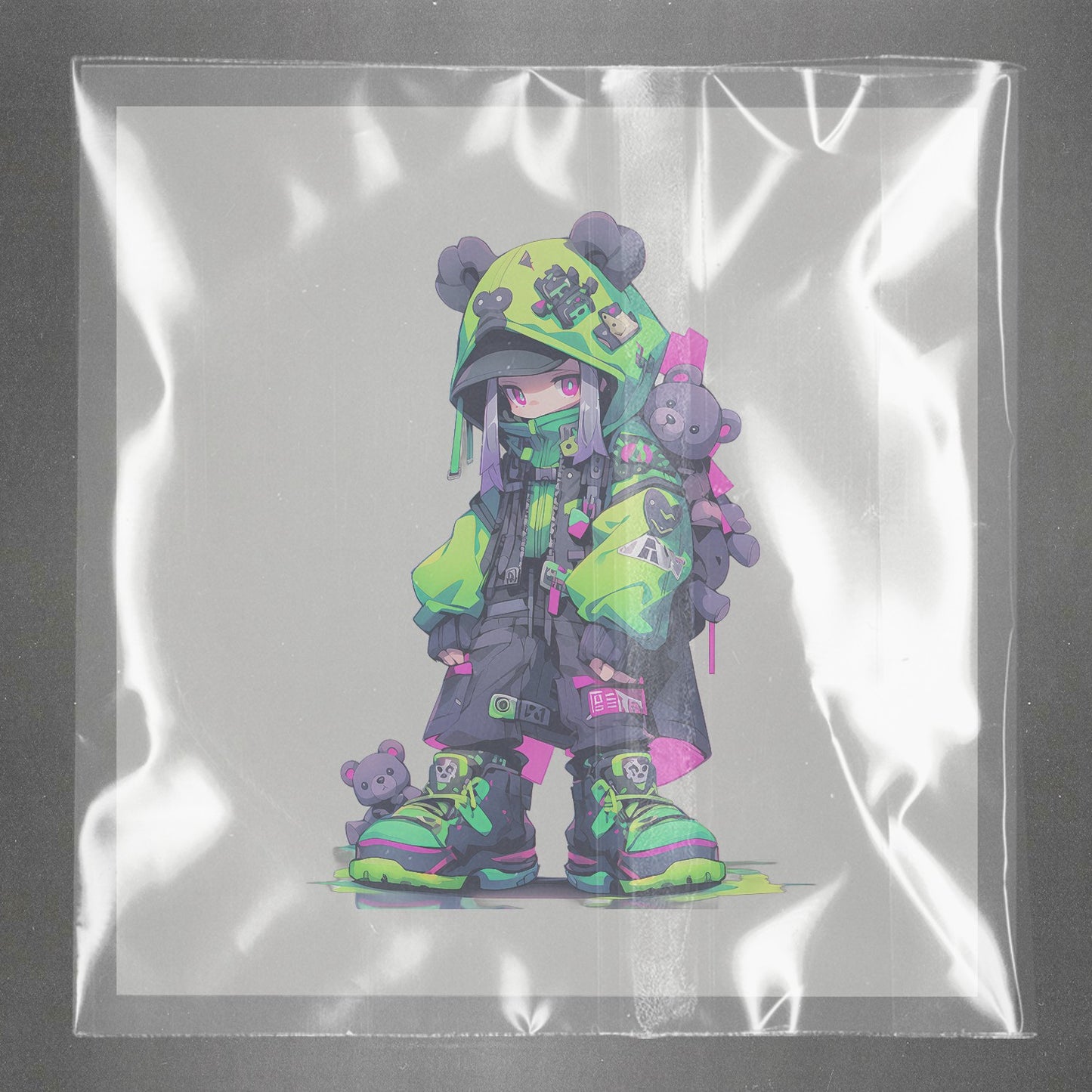 Neon Bear Brigade Avatar Ready to Press Film Peel Main Plastic Cover