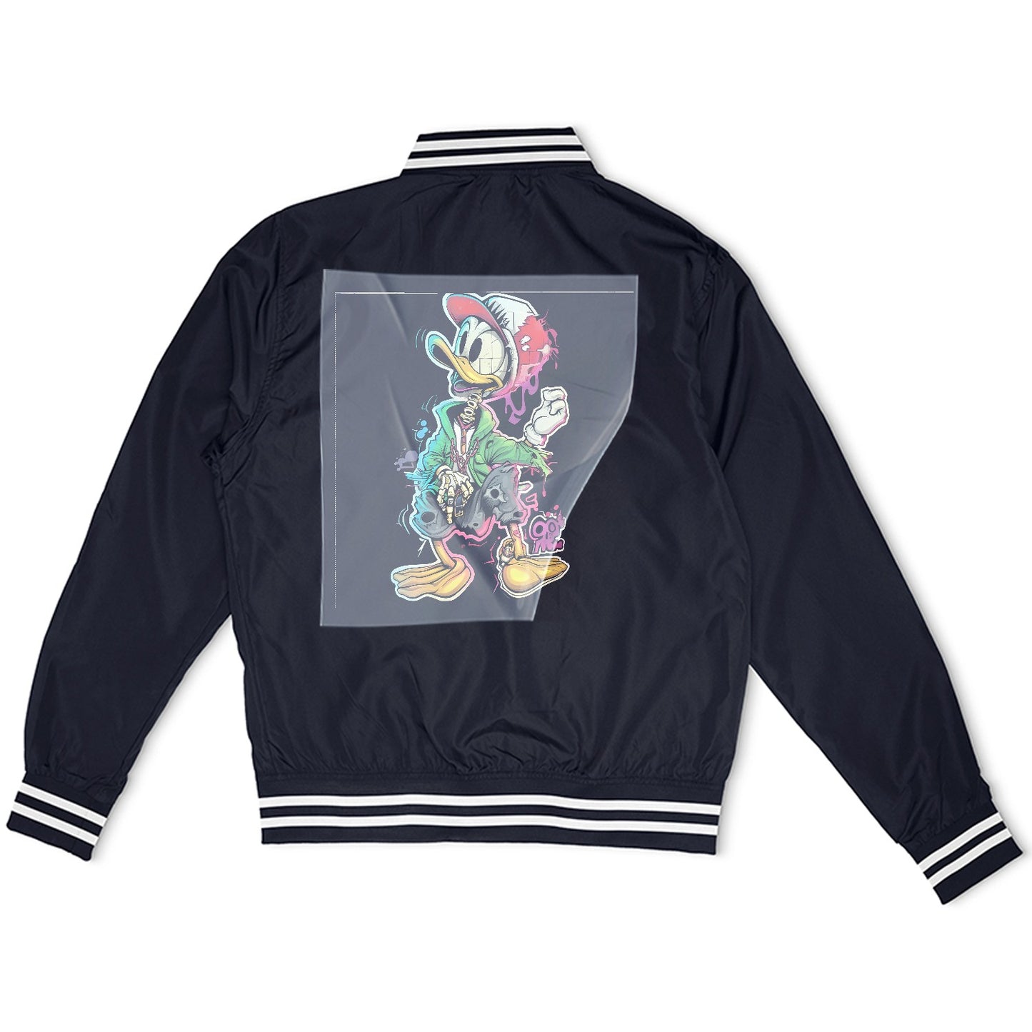 Graffiti Duck Swagger Ready to Press Heather Gray Sweater Front Peel View