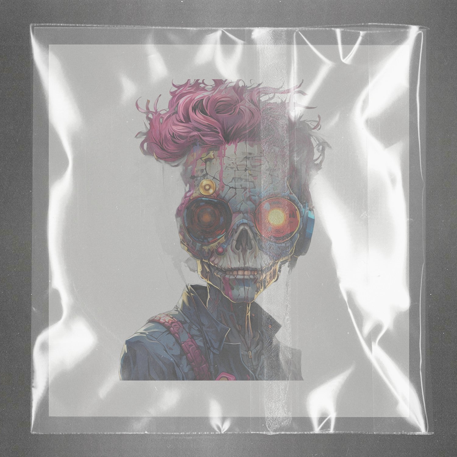 Cyberpunk Skull Symphony Ready to Press Film Peel Main Plastic Cover