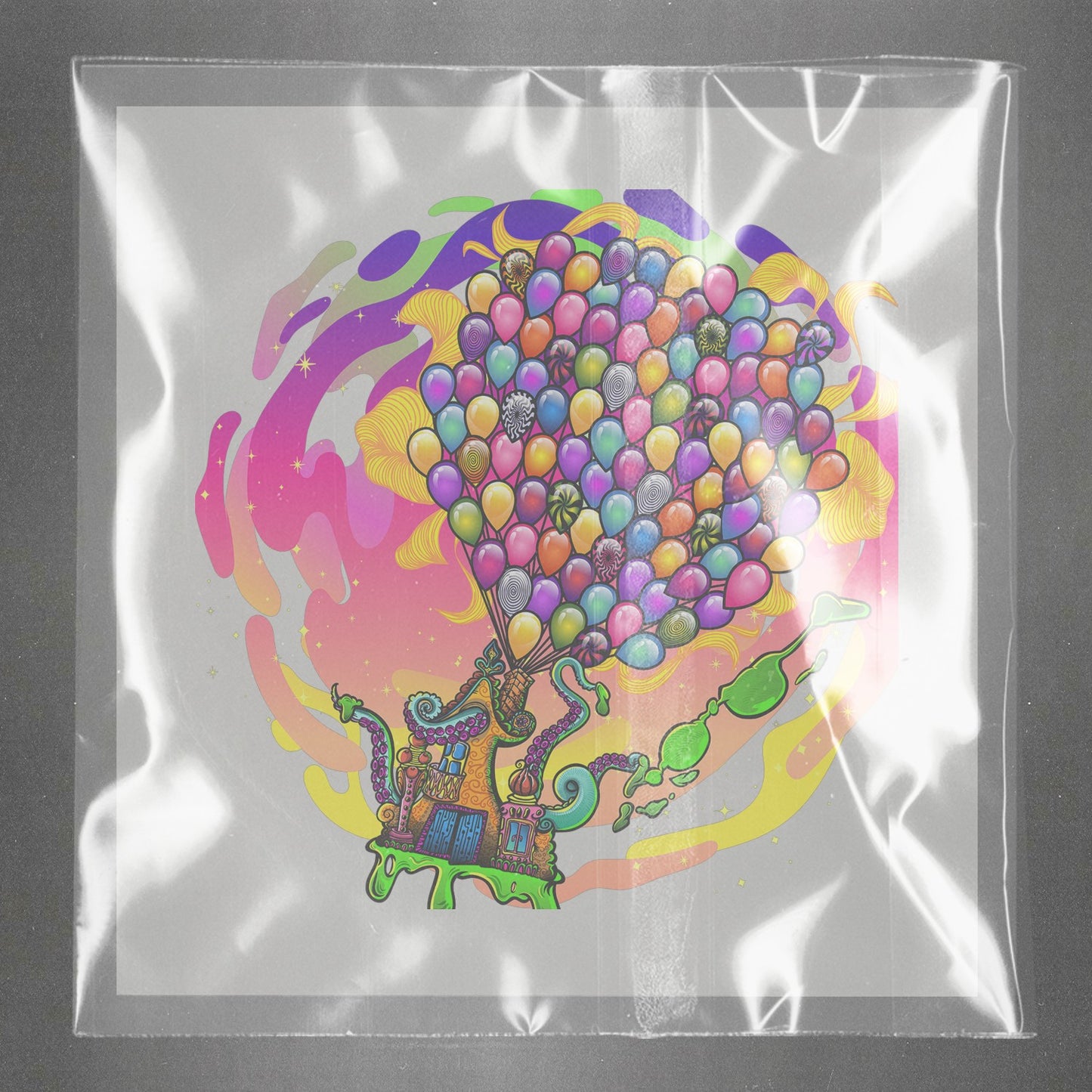 Psychedelic Balloon Ascent Ready to Press Film Peel Main Plastic Cover