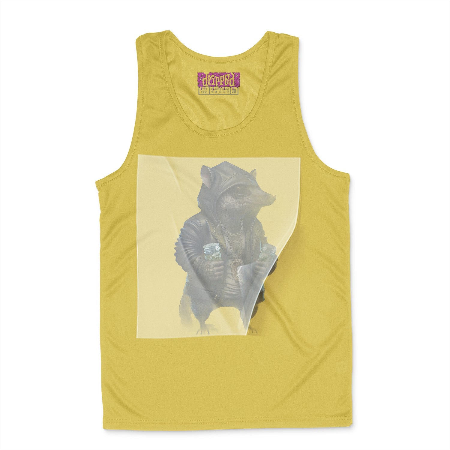 Raccoon Streetwise HyperArt Ready to Press White Tshirt Back Peel View