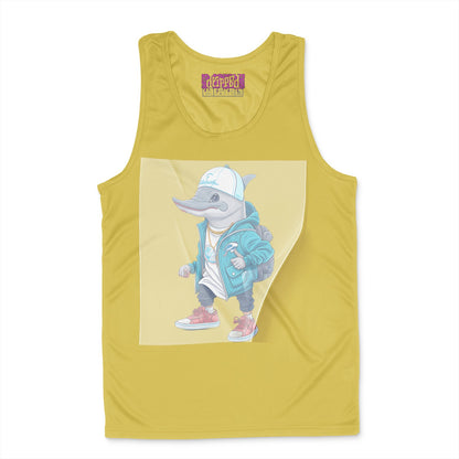 Dapper Dolphin Streetwear Ready to Press White Tshirt Back Peel View