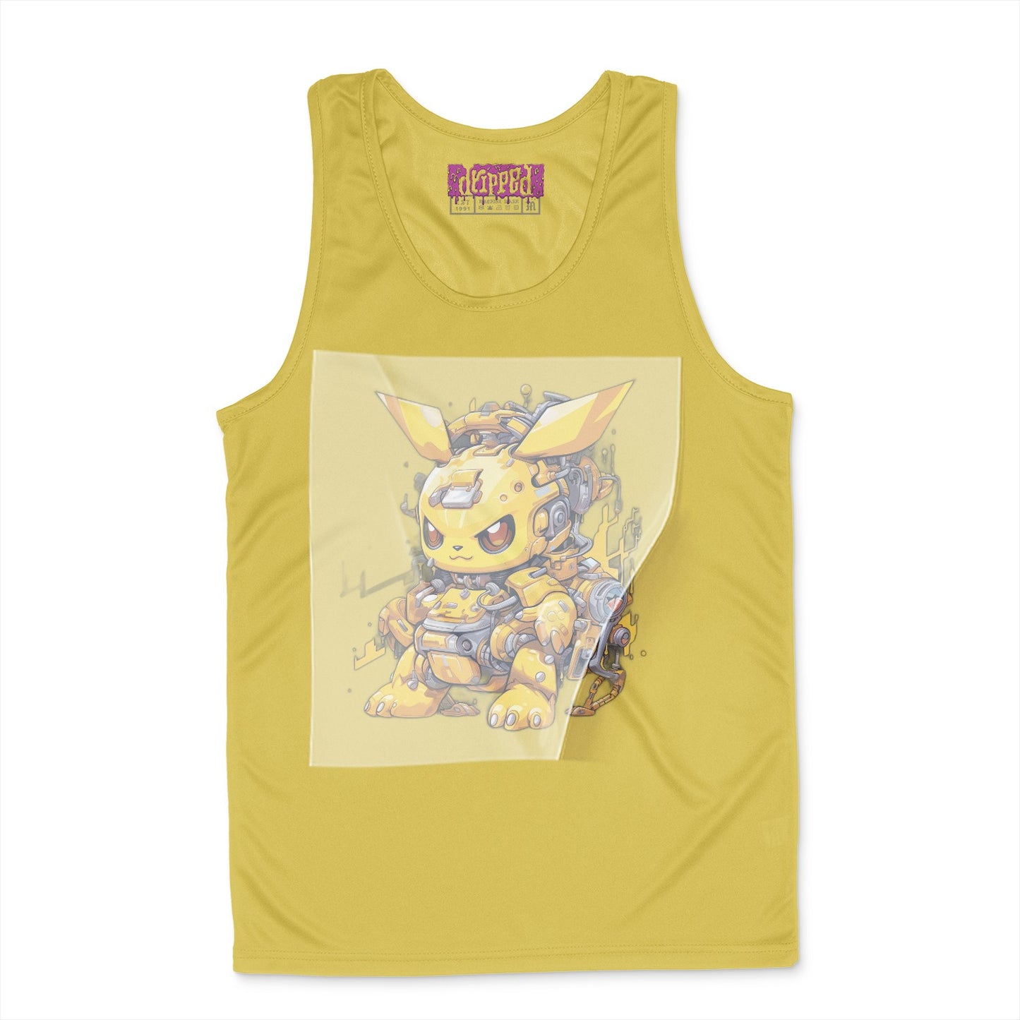 Mecha Pikachu Evolution Ready to Press White Tshirt Back Peel View