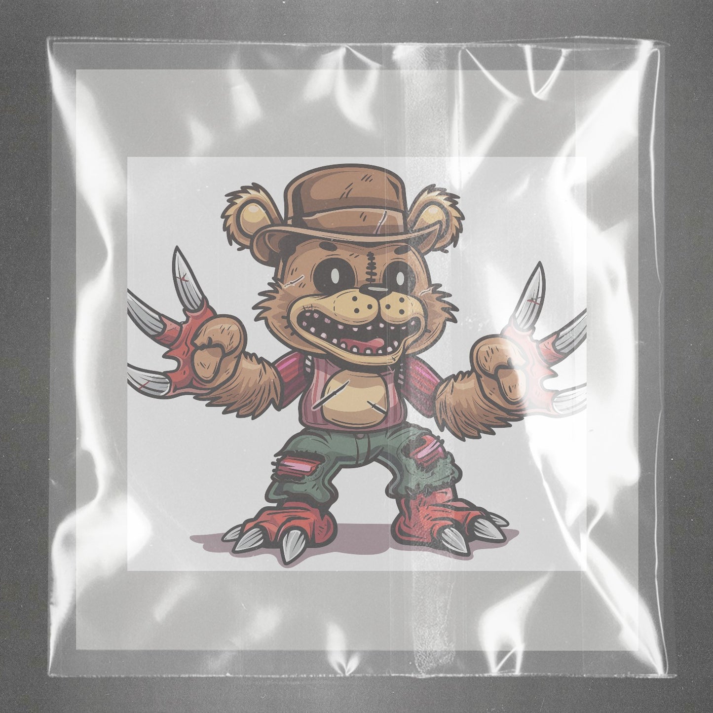 Vibrant Freddy Teddy Terror Ready to Press Film Peel Main Plastic Cover