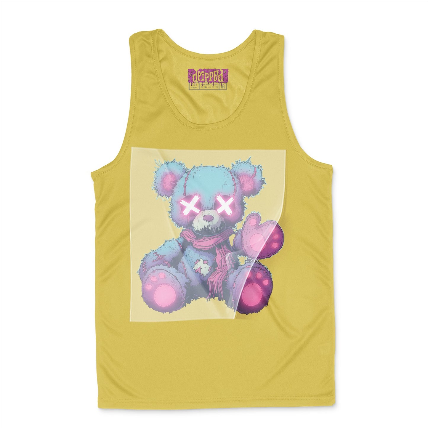 Neon Rebel Teddy Ready to Press White Tshirt Back Peel View