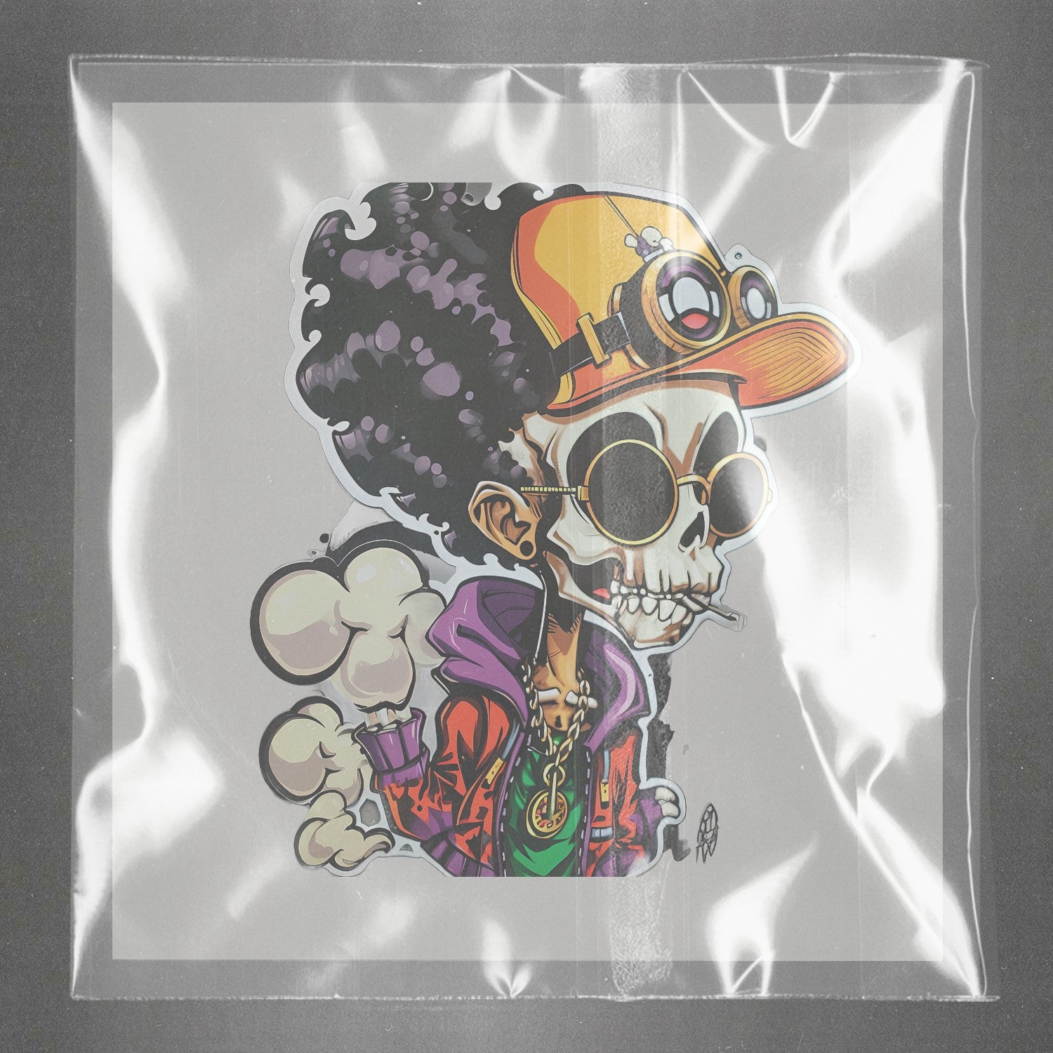 Hip-Hop Skull Swagger Ready to Press Film Peel Main Plastic Cover