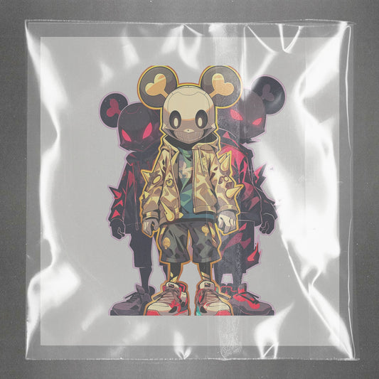 Urban Skull Mouse Rebellion Ready to Press Film Peel Main Plastic Cover