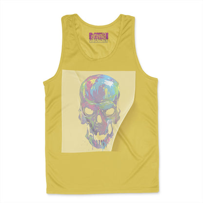 Vibrant Skull Fusion Ready to Press White Tshirt Back Peel View