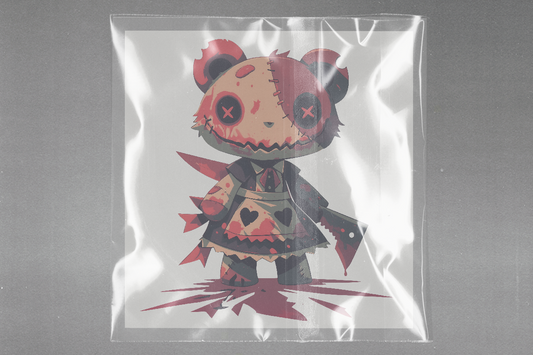 Gothic Teddy Terror Ready to Press Film Peel Main Plastic Cover