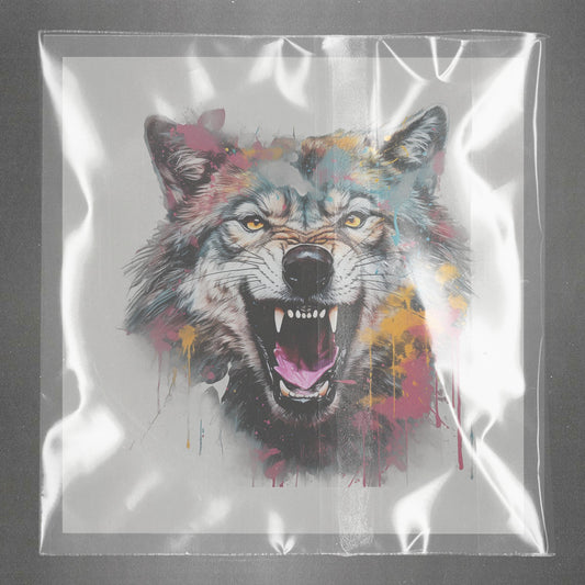 Urban Wolf Splatter Art Ready to Press Film Peel Main Plastic Cover