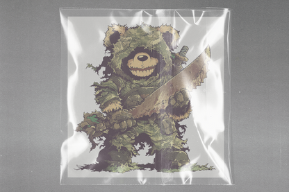 Military Bear Menace Ready to Press Film Peel Main Plastic Cover