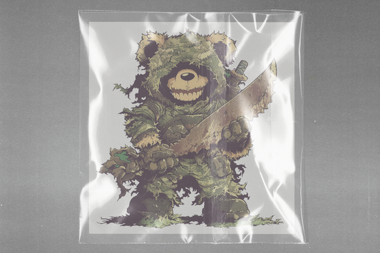 Military Bear Menace Ready to Press Film Peel Main Plastic Cover