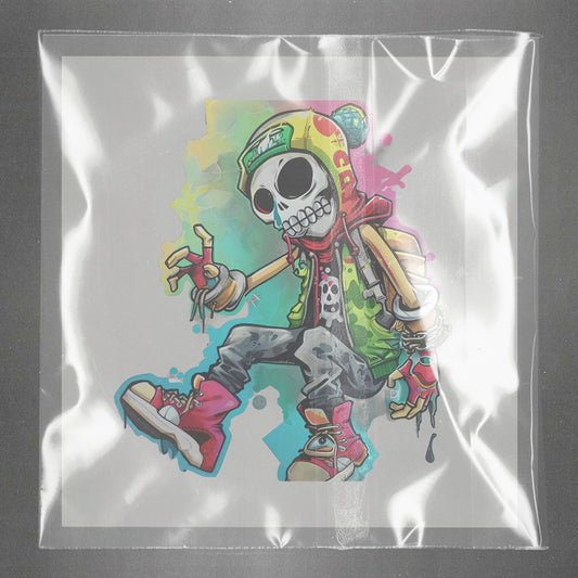 Graffiti Skeleton Swag Ready to Press Film Peel Main Plastic Cover