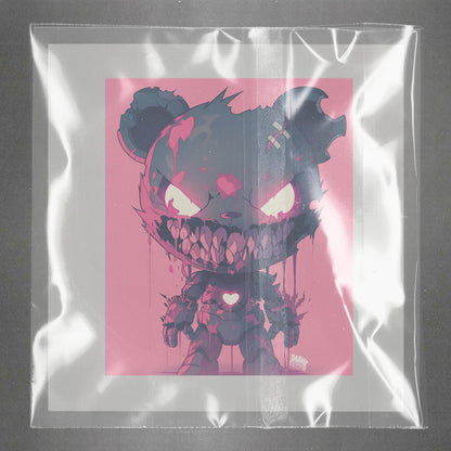 Sinister Bear Surreal-Pink Ready to Press Film Peel Main Plastic Cover