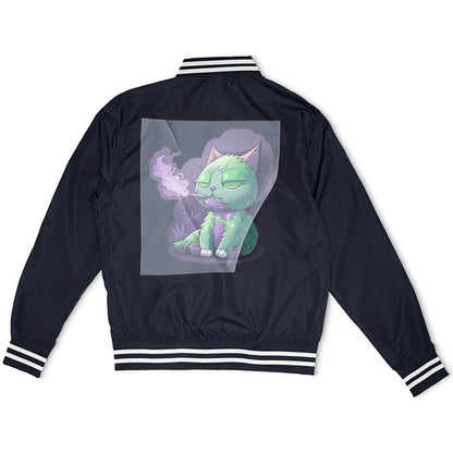 Cosmic Purr-ple Haze Ready to Press Heather Gray Sweater Front Peel View