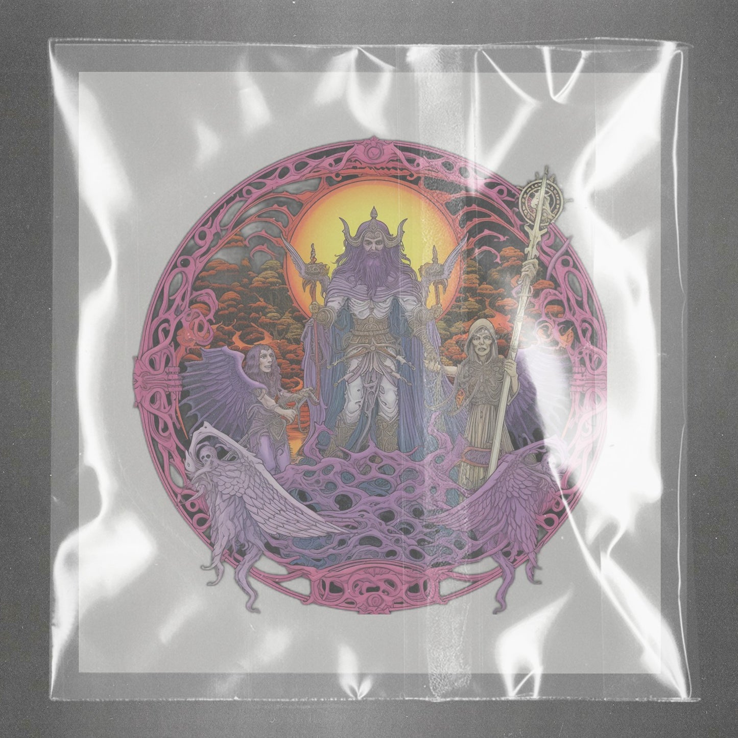 Mystical Deity with Guardians Ready to Press Film Peel Main Plastic Cover