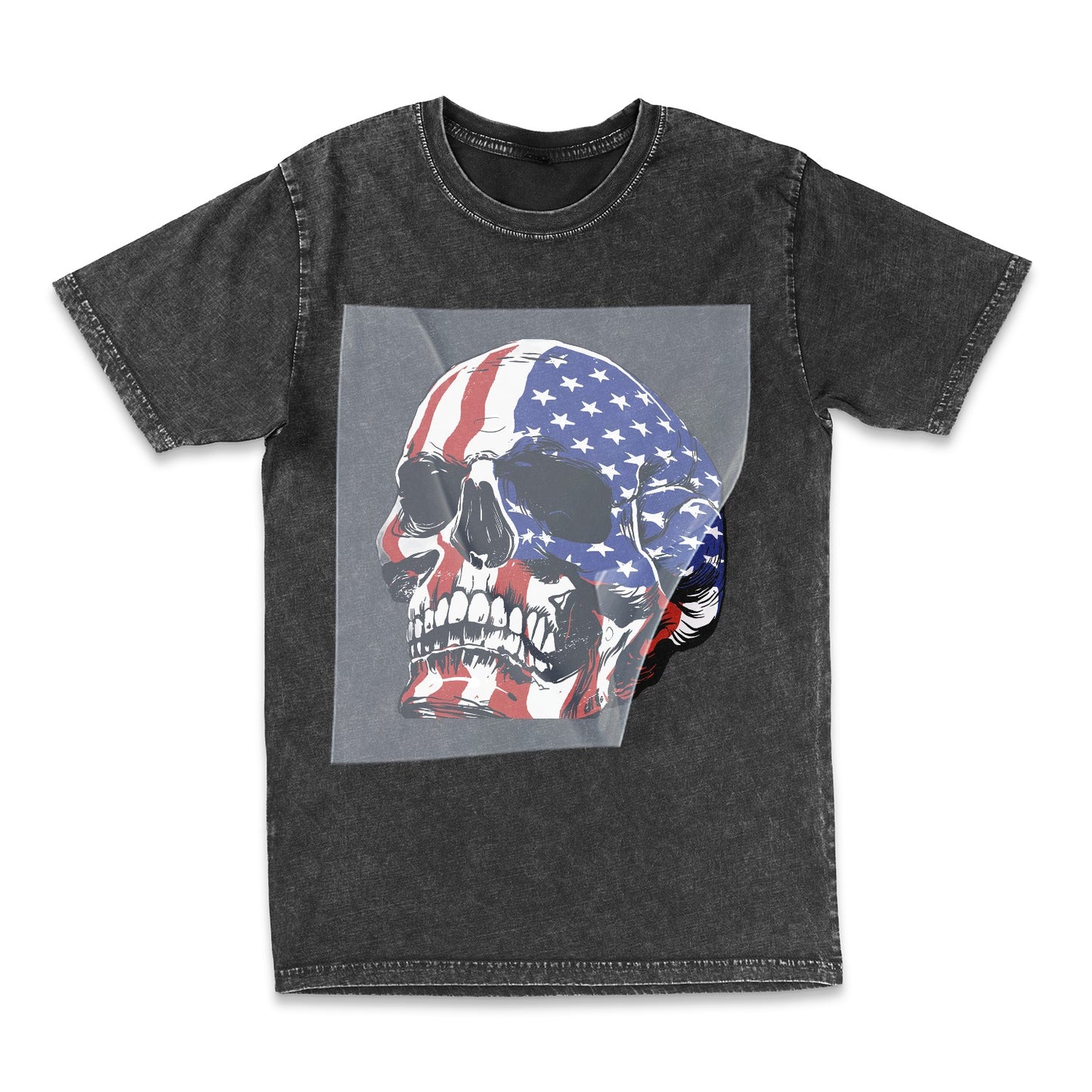 Patriotic Skull PopArt Ready to Press Film Peel Main Tilt