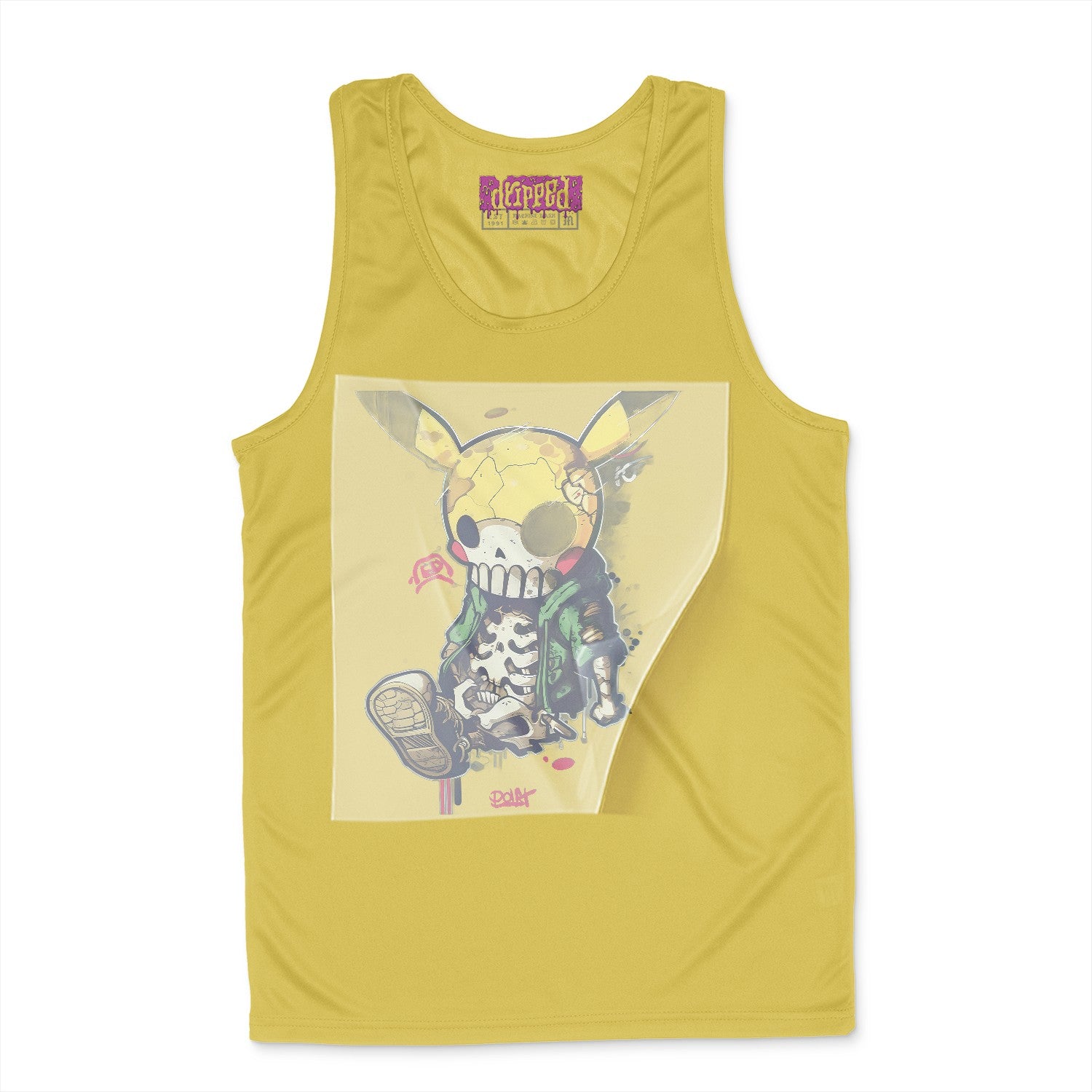 Zombie Pikachu Streetwear Ready to Press White Tshirt Back Peel View