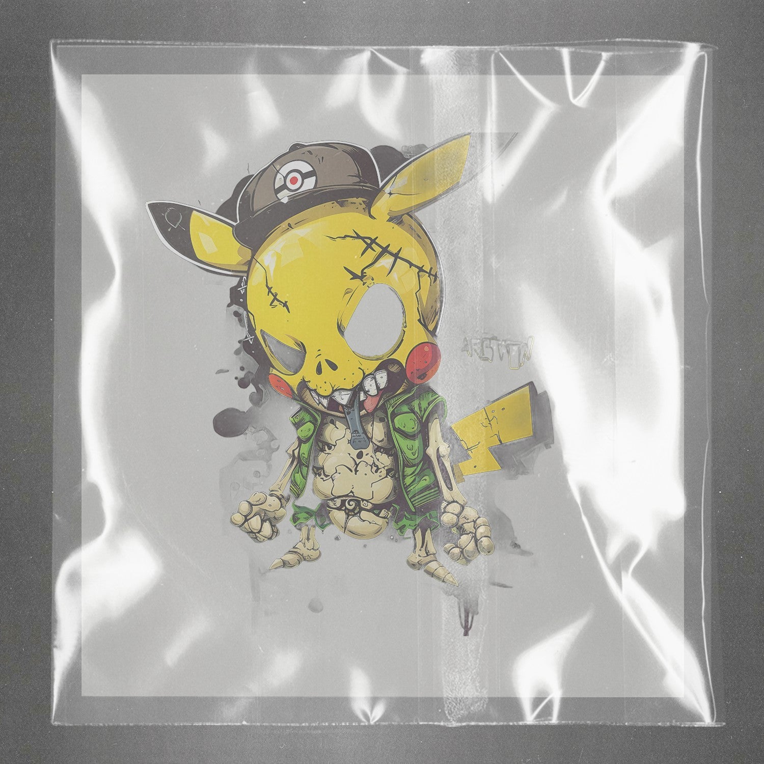 Graffiti Ghoul Pikachu Ready to Press Film Peel Main Plastic Cover