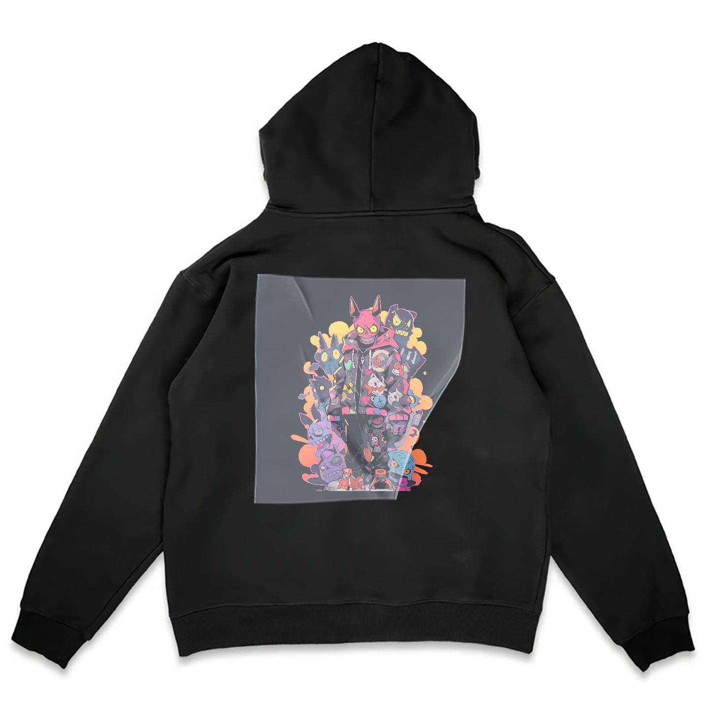 Urban Fantasia Hoodie Demon Ready to Press Film Peel Closeup