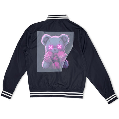 Neon Rebel Teddy Ready to Press Heather Gray Sweater Front Peel View