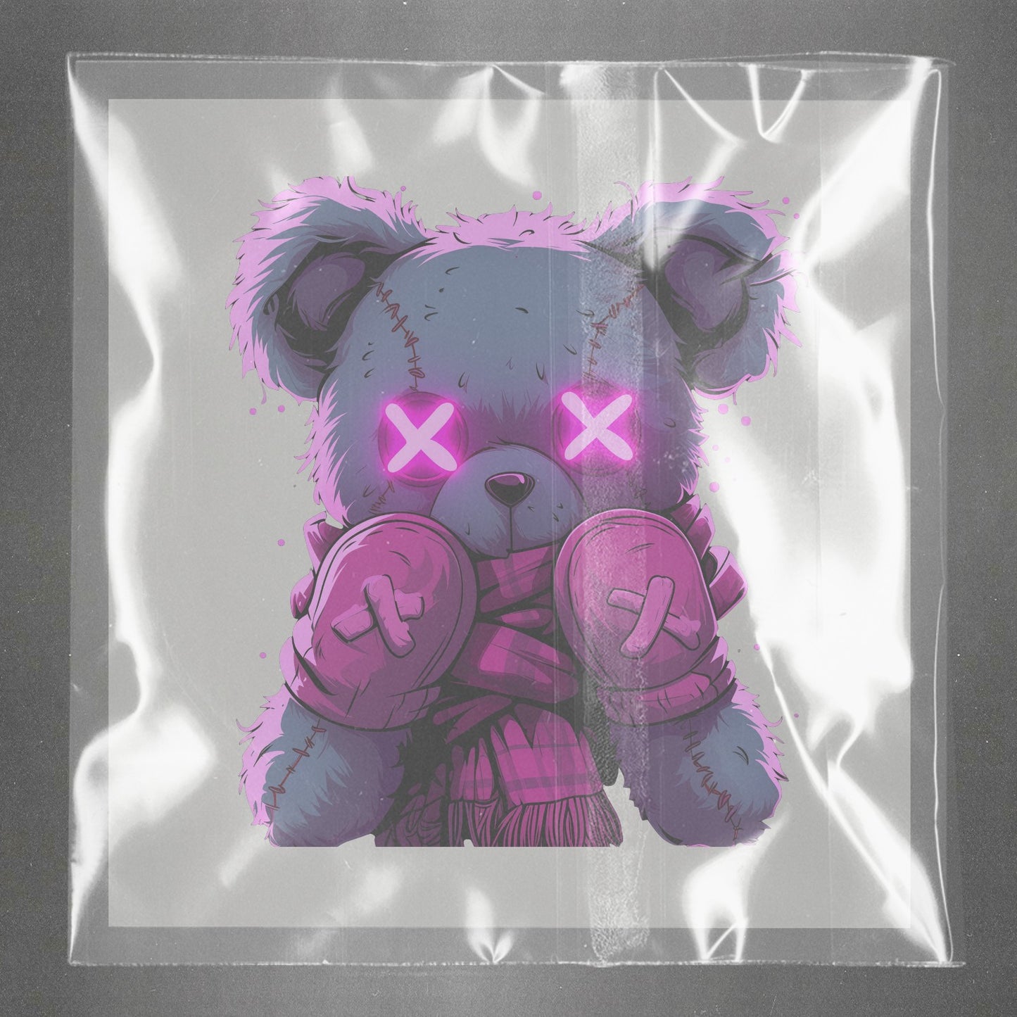 Neon Rebel Teddy Ready to Press Film Peel Main Plastic Cover