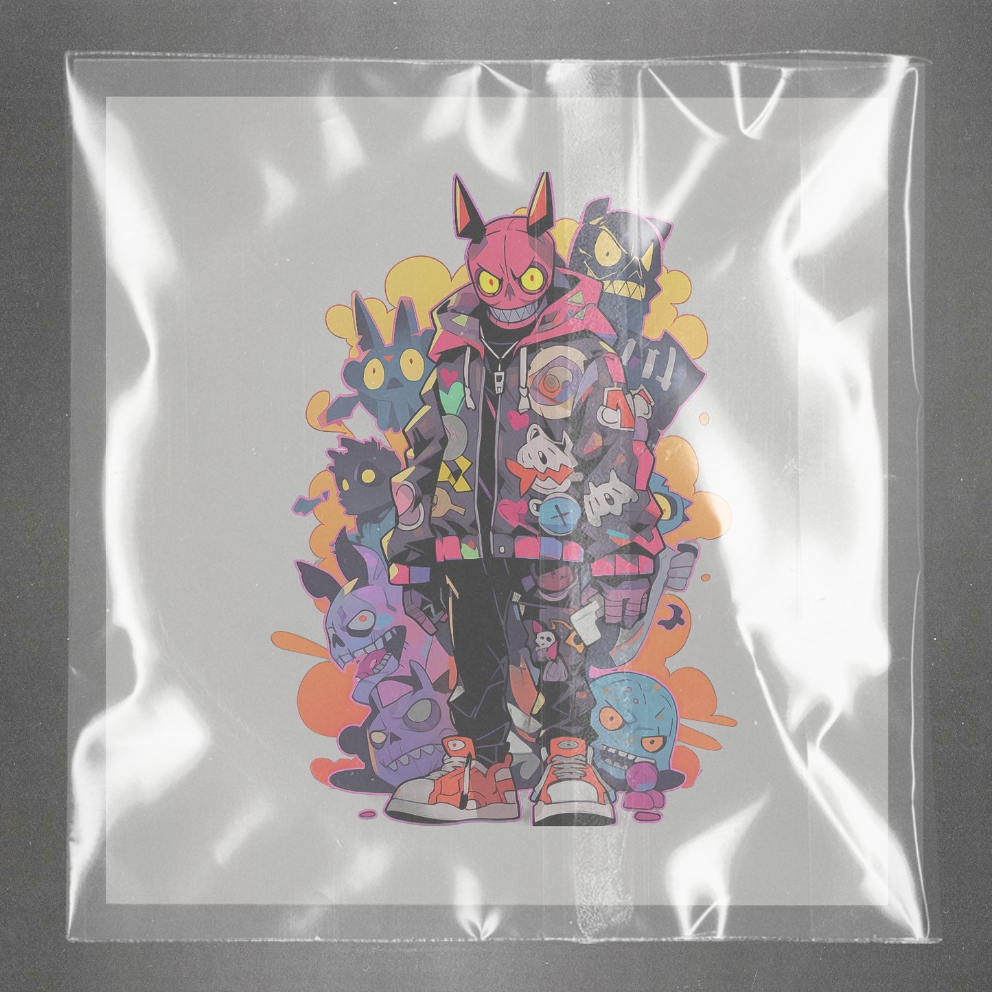 Urban Fantasia Hoodie Demon Ready to Press Film Peel Main Plastic Cover