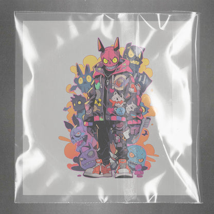 Urban Fantasia Hoodie Demon Ready to Press Film Peel Main Plastic Cover