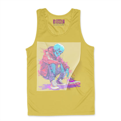 Neon Skeleton Streetwear Ready to Press White Tshirt Back Peel View