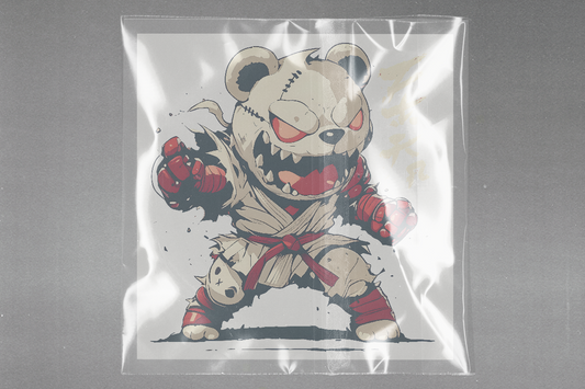 Karate Bear Fury Ready to Press Film Peel Main Plastic Cover