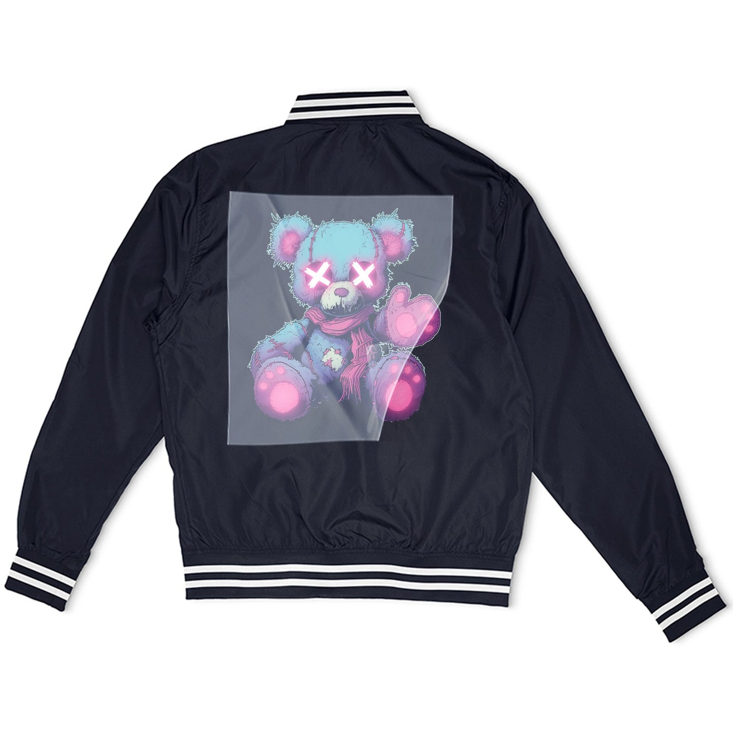 Neon Rebel Teddy Ready to Press Heather Gray Sweater Front Peel View