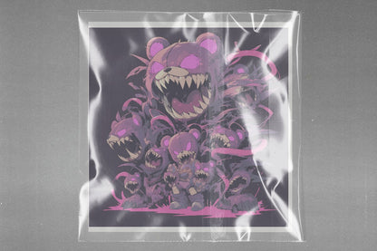 Creepy Cute Monster Teddy Ready to Press Film Peel Main Plastic Cover