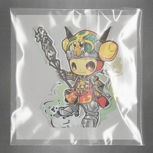 Samurai Chibi Warrior Ready to Press Film Peel Main Plastic Cover