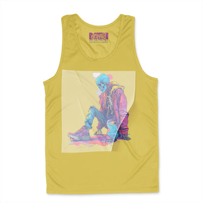 Pop Art Skeleton Swag Ready to Press White Tshirt Back Peel View