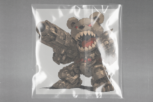 Armored Teddy Warrior Ready to Press Film Peel Main Plastic Cover