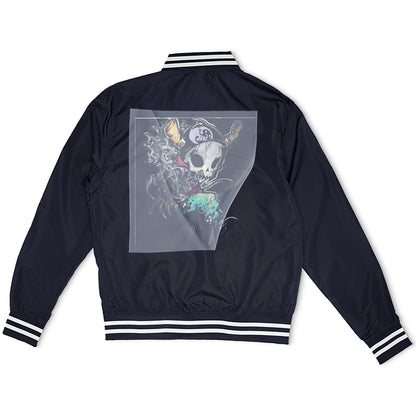 Mystic Marauder Graffiti Ready to Press Heather Gray Sweater Front Peel View