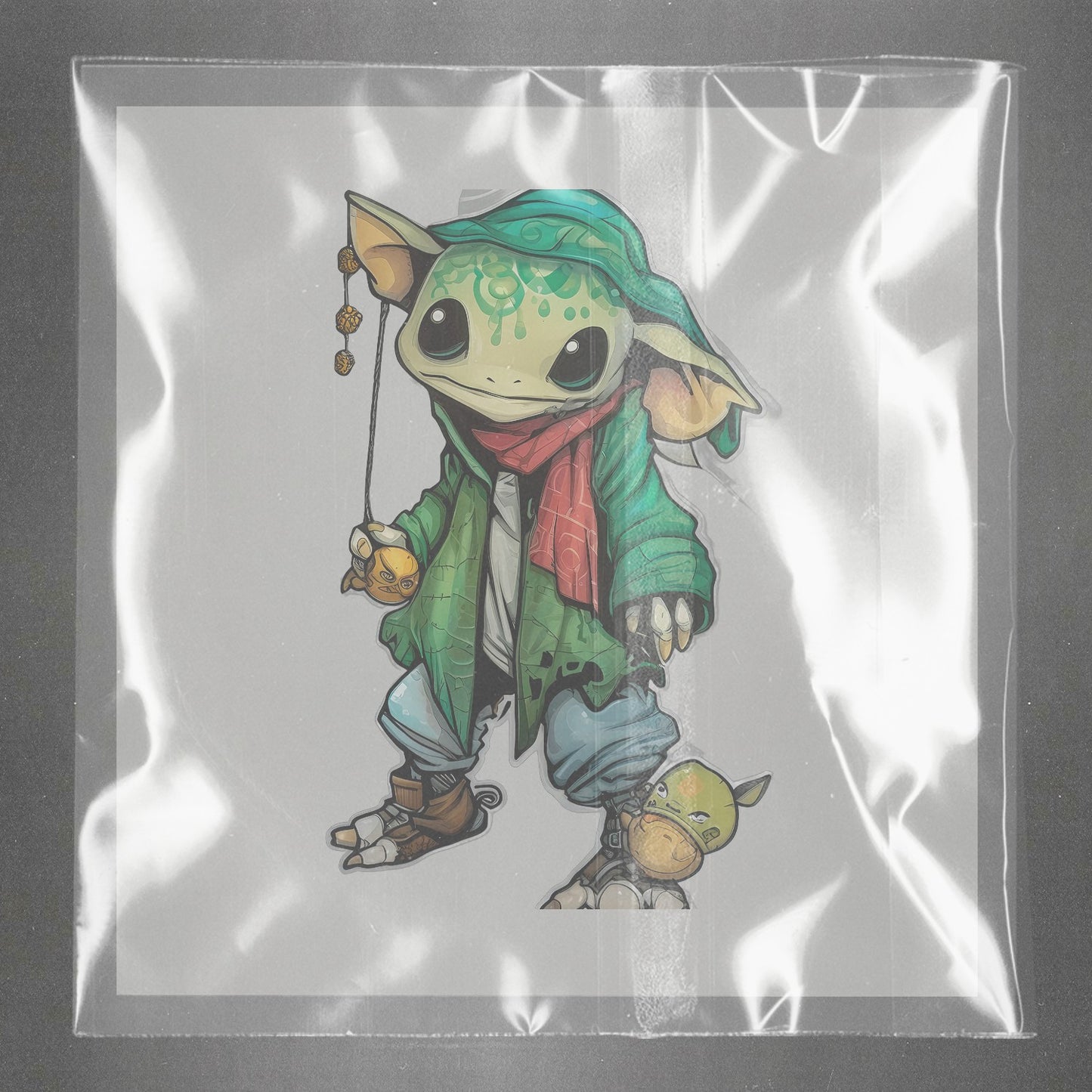 Galactic Frog Adventurer Ready to Press Film Peel Main Plastic Cover