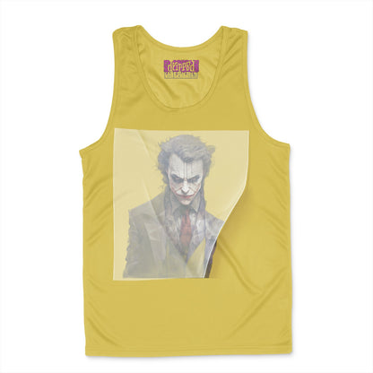 Low-Poly Menace Joker Ready to Press White Tshirt Back Peel View